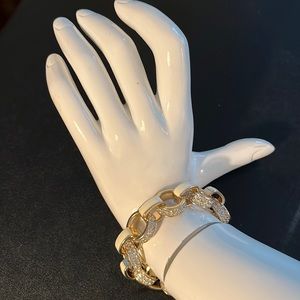 Banana Republic gold tone with rhinestones chain bracelet.